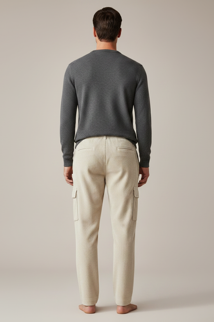 Pantalon Velour Cargo - Beige Cordé - vue 2