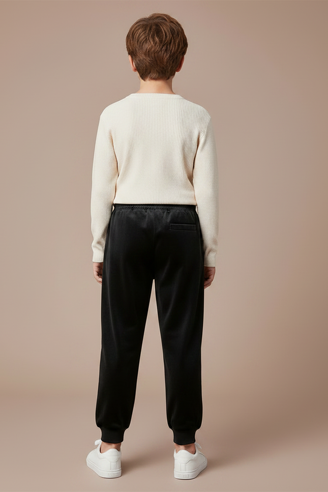 Pantalon Velours Noir Jogger Enfant Doux Confortable - vue 2