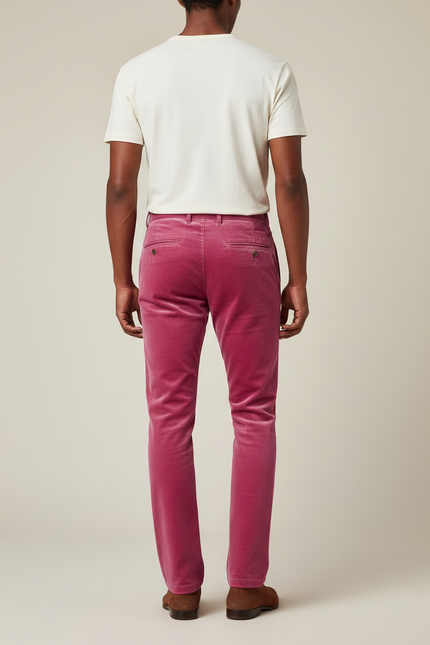 Pantalon Velours Rose Droit Homme Élégant - vue 2