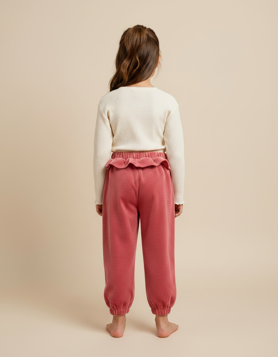 Pantalon Velours Vieux Rose - vue 2