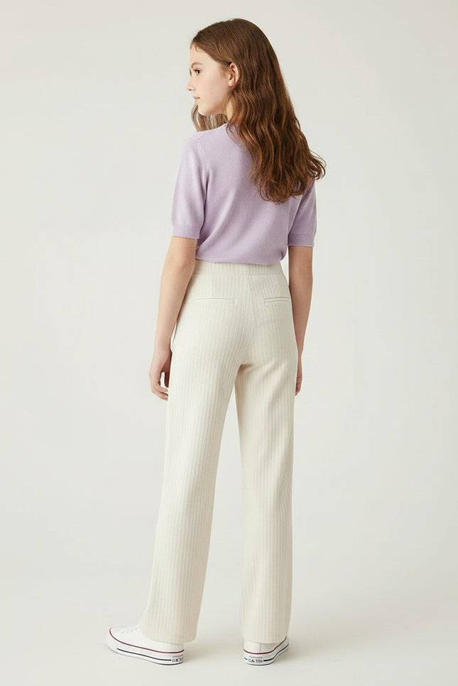 Pantalon Velours Beige Côtelé Ample Droit - Cordé - vue 2