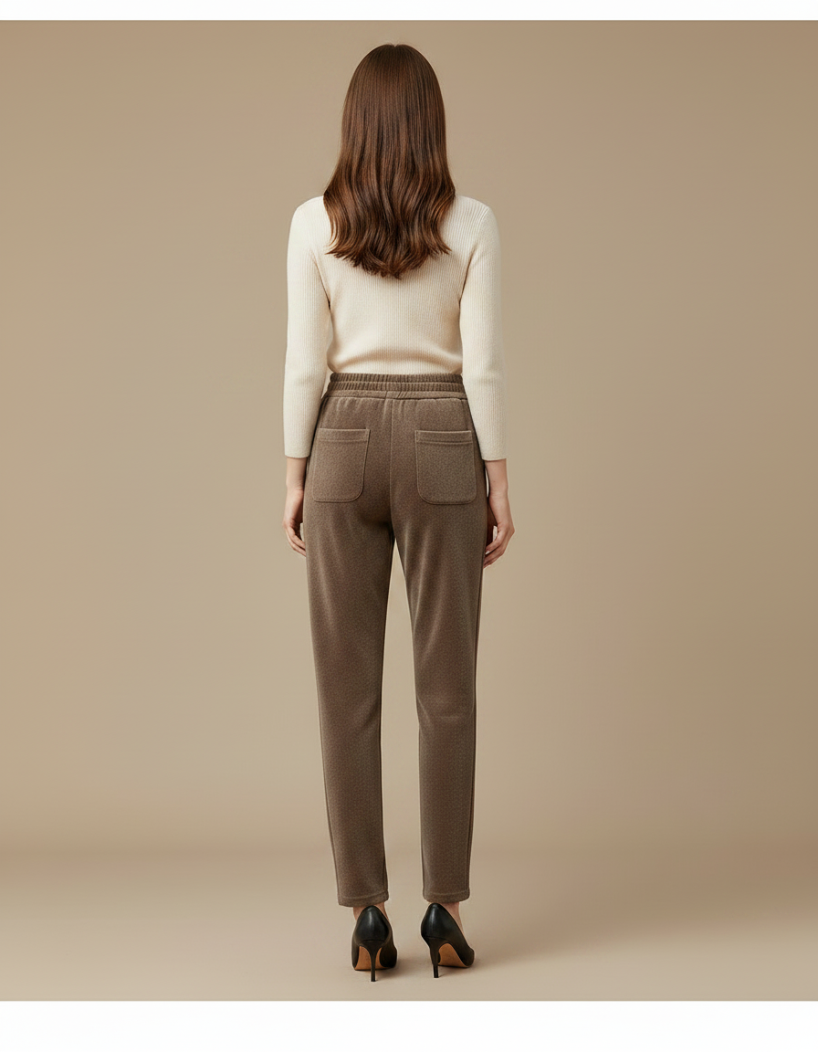 Pantalon Velours Marron Doublé Polaire Décontracté Ample - vue 2