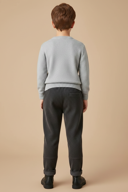 Pantalon Velours Côtelé Gris Décontracté Garçon Hiver - Cordé - vue 2