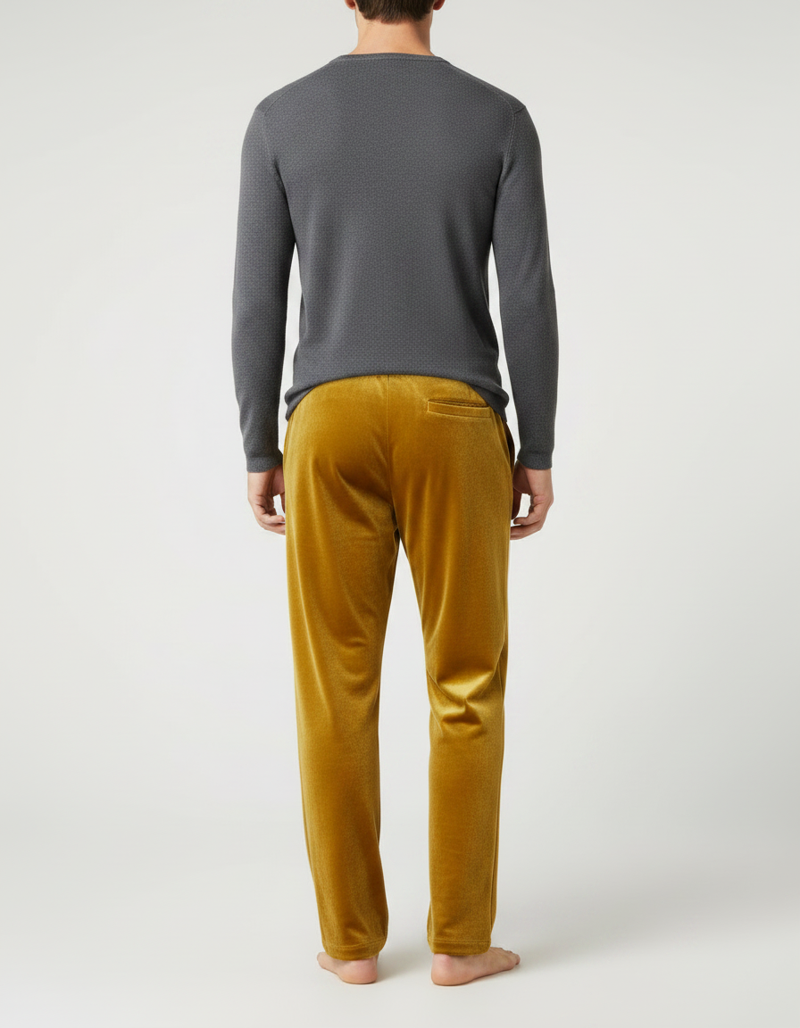 Pantalon Velours Straight - Doré - vue 2