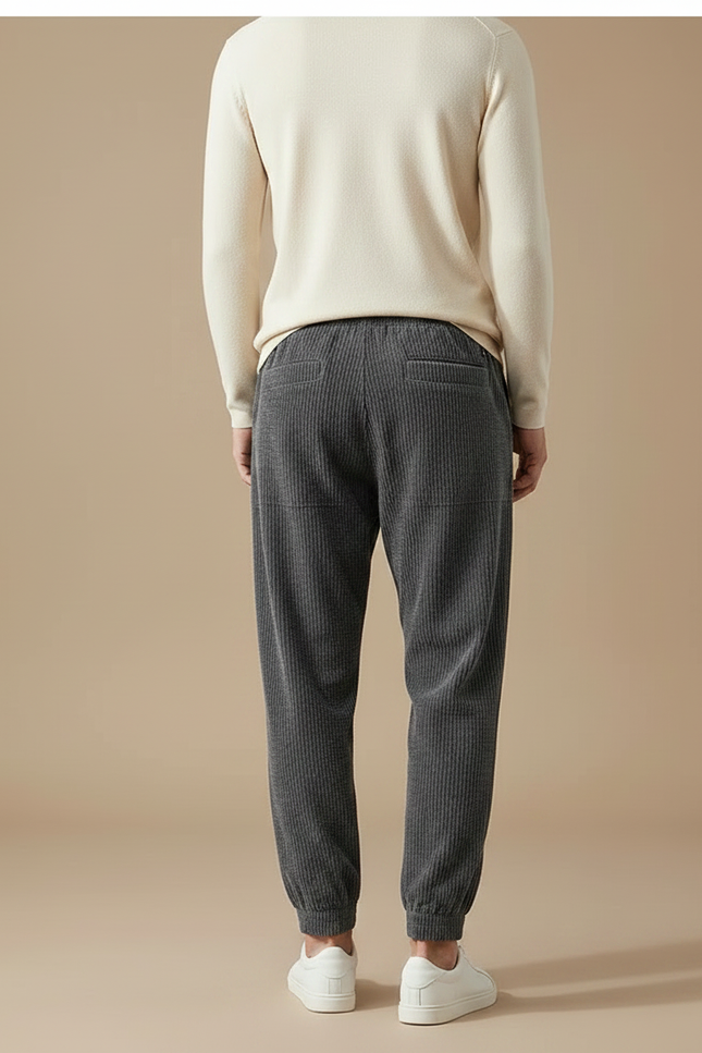 Pantalon Velours Doublé Homme - Gris Cordé - vue 2