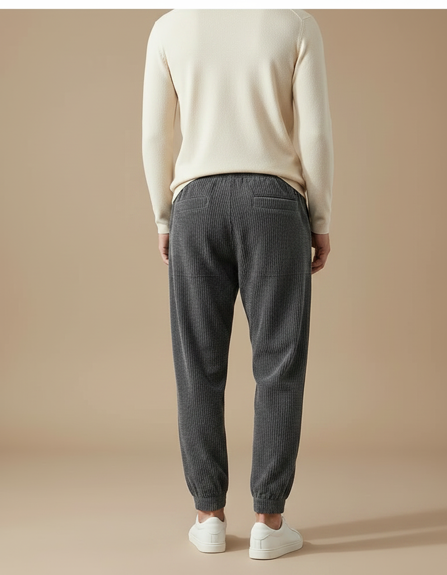 Pantalon Velours Doublé Homme - Gris Cordé - vue 2