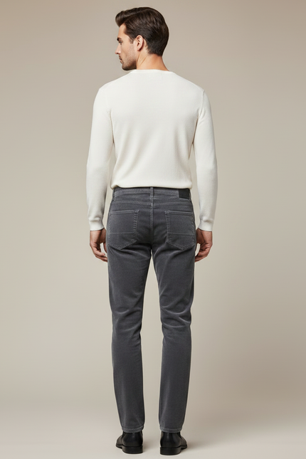 Pantalon Velours Droit - Gris Cordé - vue 2