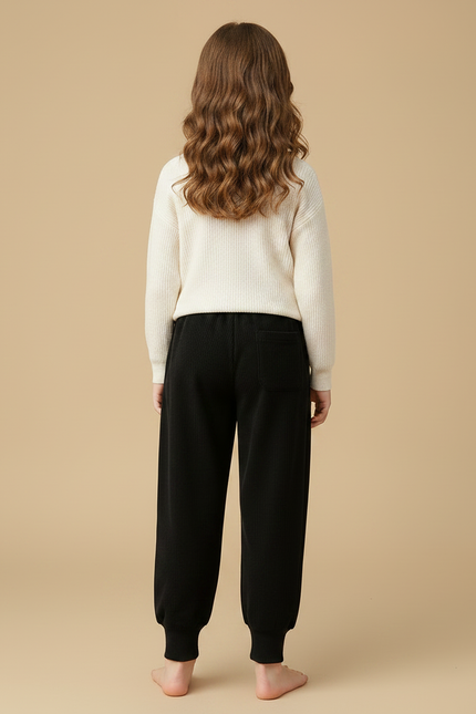 Pantalon Velours Noir Côtelé Enfant Confortable - vue 2