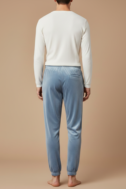 Pantalon Velours Bleu Ciel Doux Homme Décontracté - vue 2