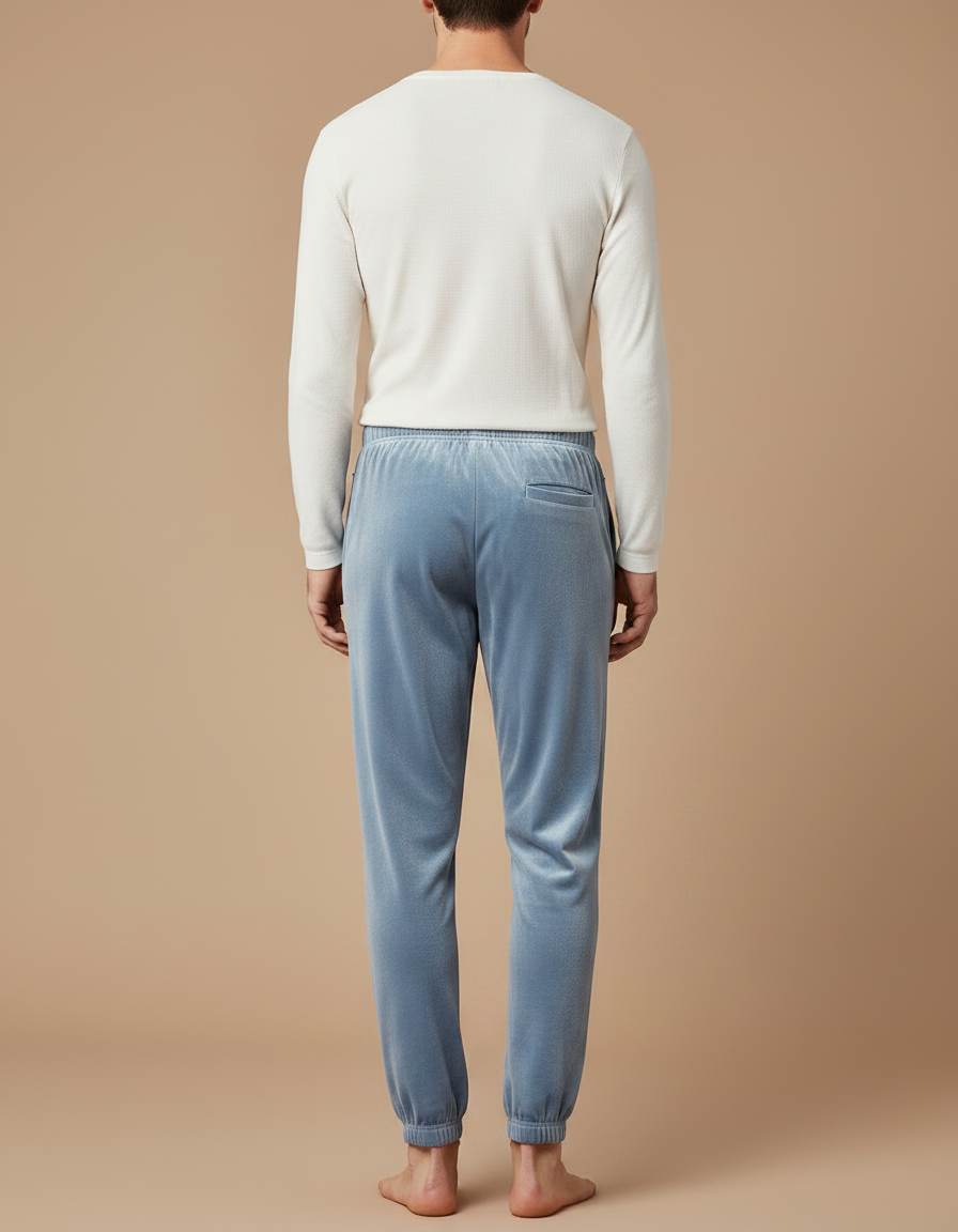 Pantalon Velours Bleu Ciel Doux Homme Décontracté - vue 2
