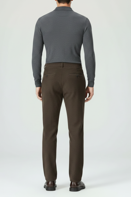 Pantalon Velours Cotelé Marron - Cordé - vue 2