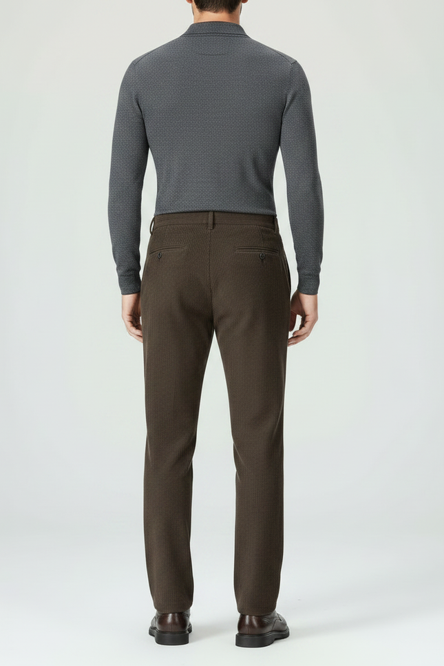 Pantalon Velours Cotelé Marron - Cordé - vue 2