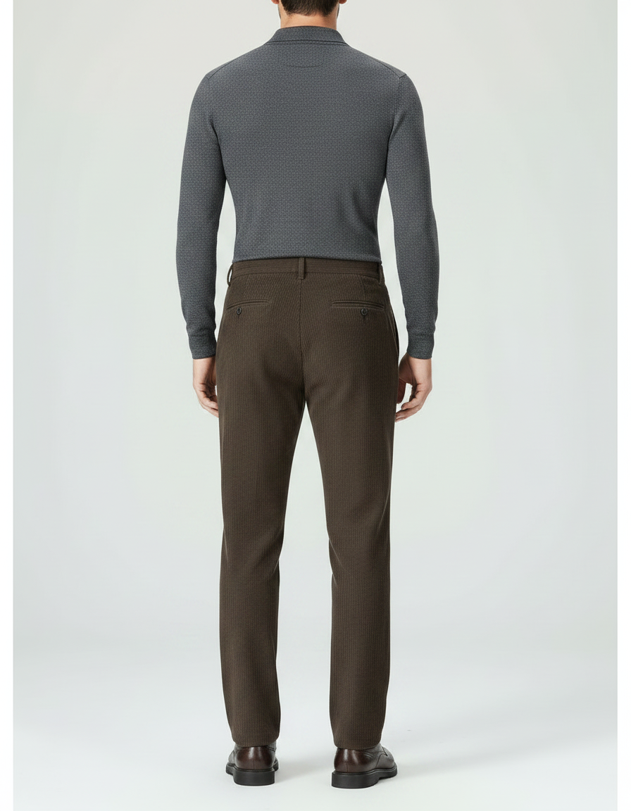Pantalon Velours Cotelé Marron - Cordé - vue 2