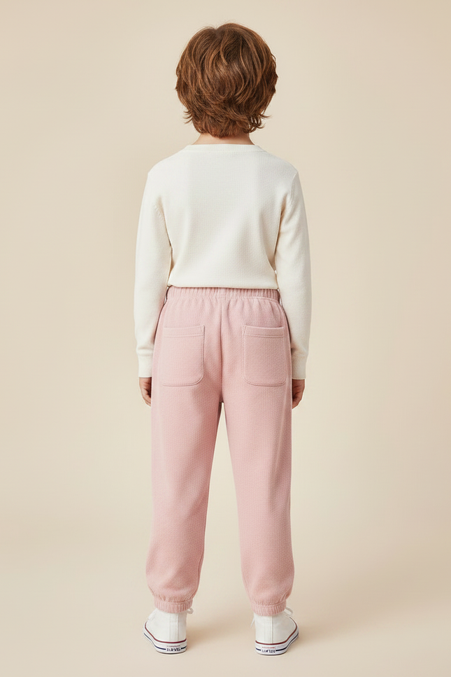 Pantalon Velours Rose Enfant Côtelé Ample Décontracté - Cordé - vue 2