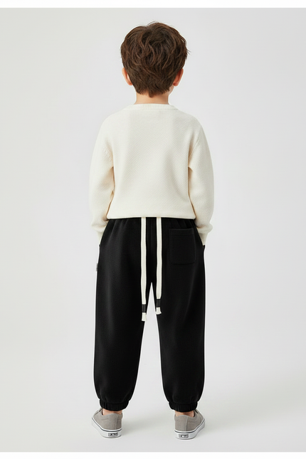 Pantalon Velours Noir Ample Décontracté Garçon - vue 2