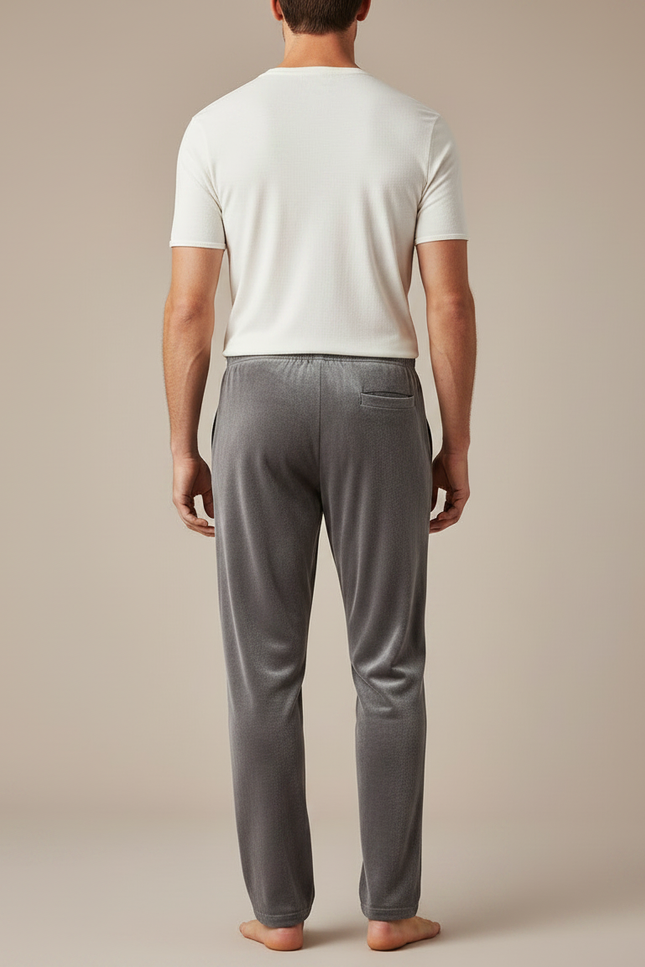 Pantalon Velours Gris Homme Ample Doux Confortable - vue 2