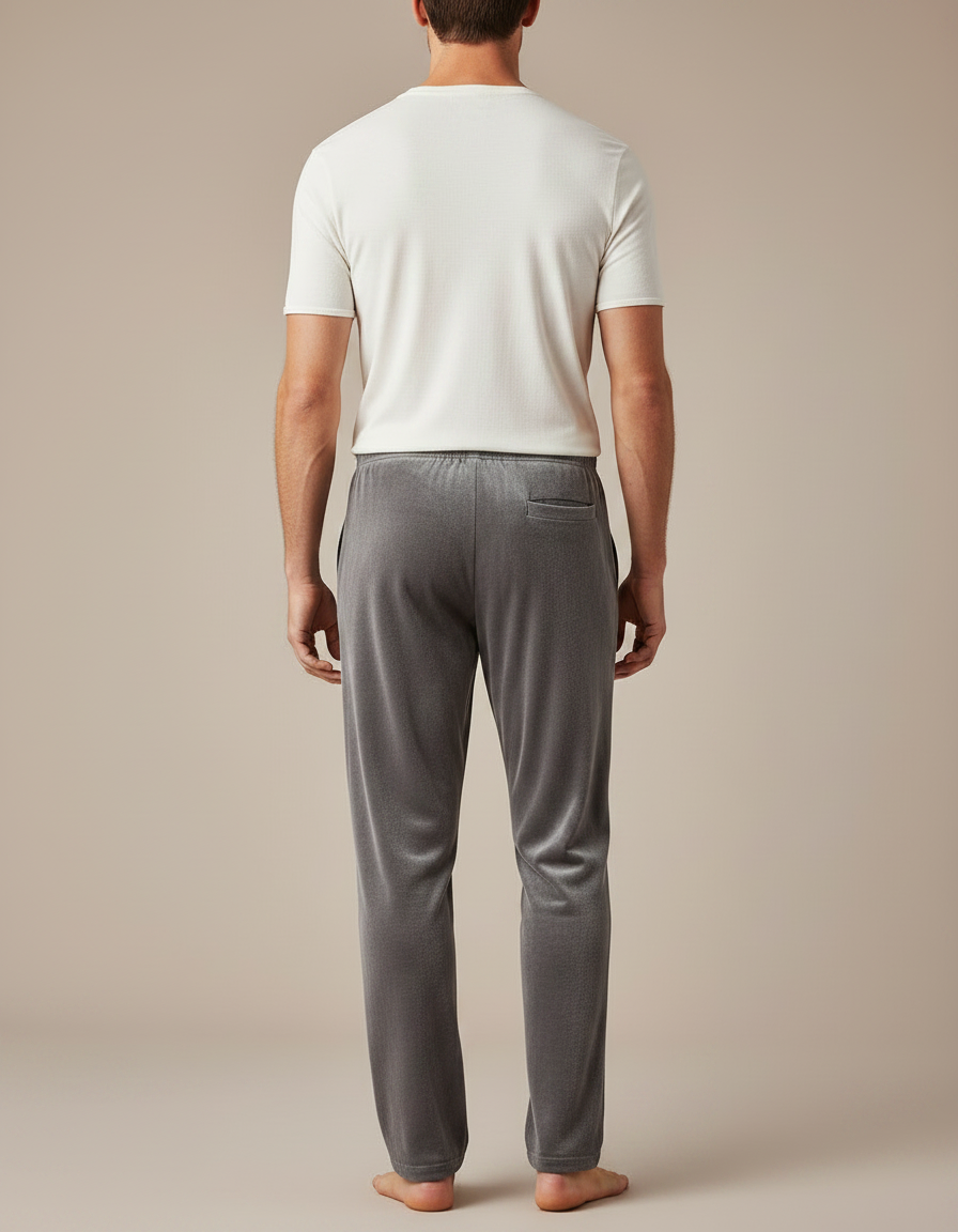 Pantalon Velours Gris Homme Ample Doux Confortable - vue 2