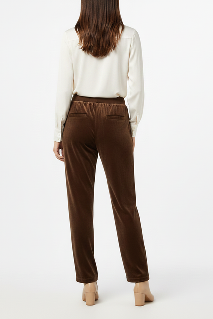 Pantalon Velours Chocolat Femme - Marron - vue 2