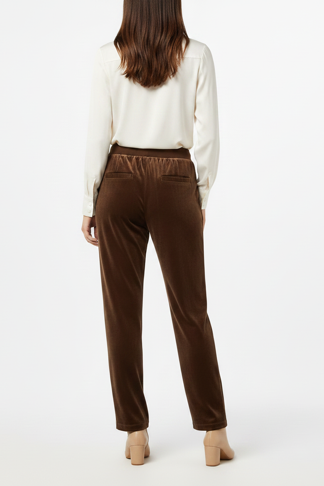 Pantalon Velours Chocolat Femme - Marron - vue 2