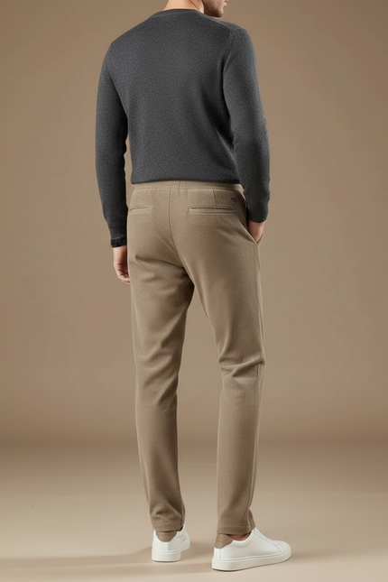 Pantalon Velours Homme Côtelé Droit Beige Décontracté - Cordé - vue 2