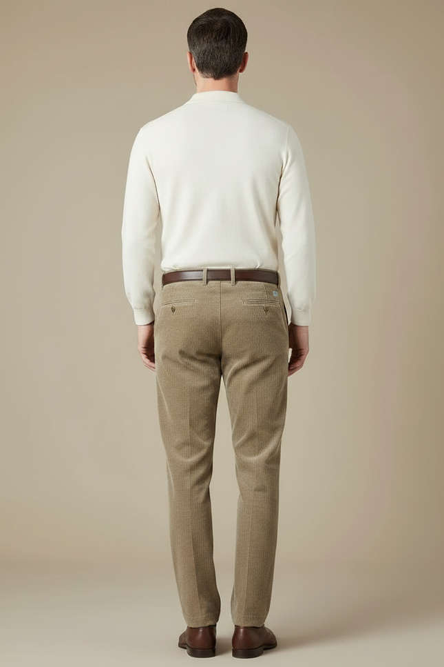 Pantalon Velours Côtelé Marron Droit Homme Chaud - Cordé - vue 2
