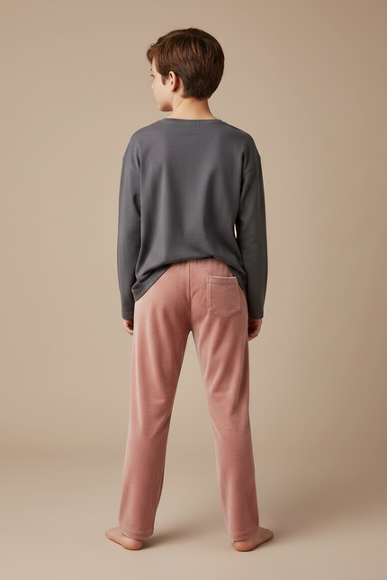 Pantalon Velours Rose Doux Enfant Confortable - vue 2