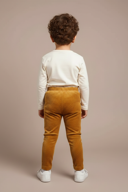 Pantalon Velours Côtelé Marron Garçon Confortable - Cordé - vue 2
