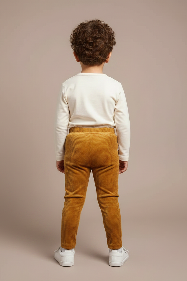 Pantalon Velours Côtelé Marron Garçon Confortable - Cordé - vue 2