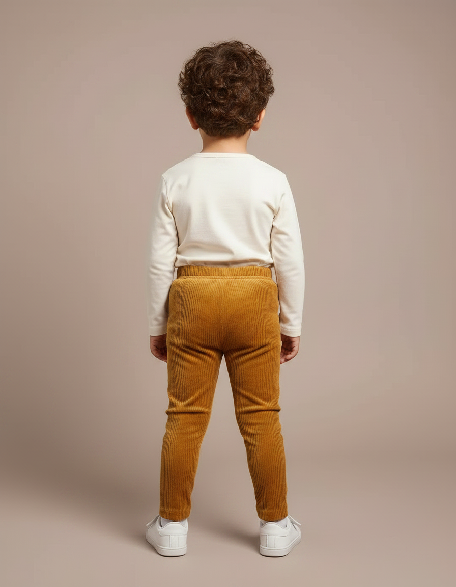 Pantalon Velours Côtelé Marron Garçon Confortable - Cordé - vue 2