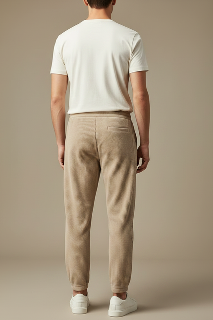 Pantalon Velours Côtelé Beige Décontracté Homme Ample - Cordé - vue 2