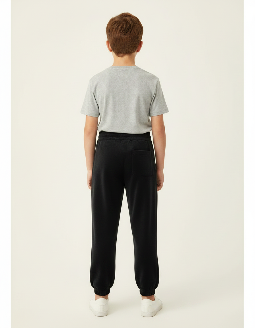 Pantalon Velours Noir Ample Doux Garçon - vue 2