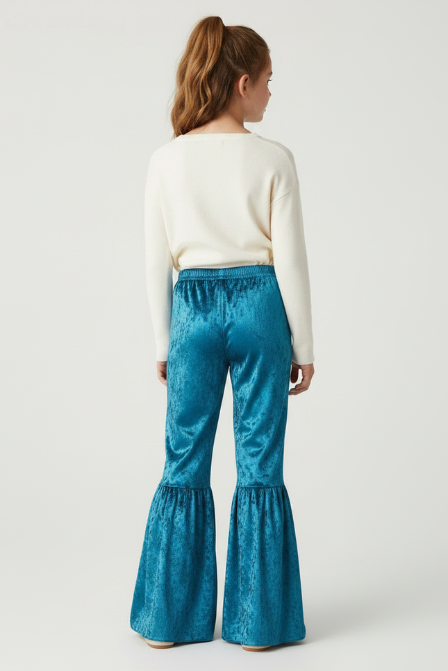 Pantalon Velours Frappé - Bleu - vue 2