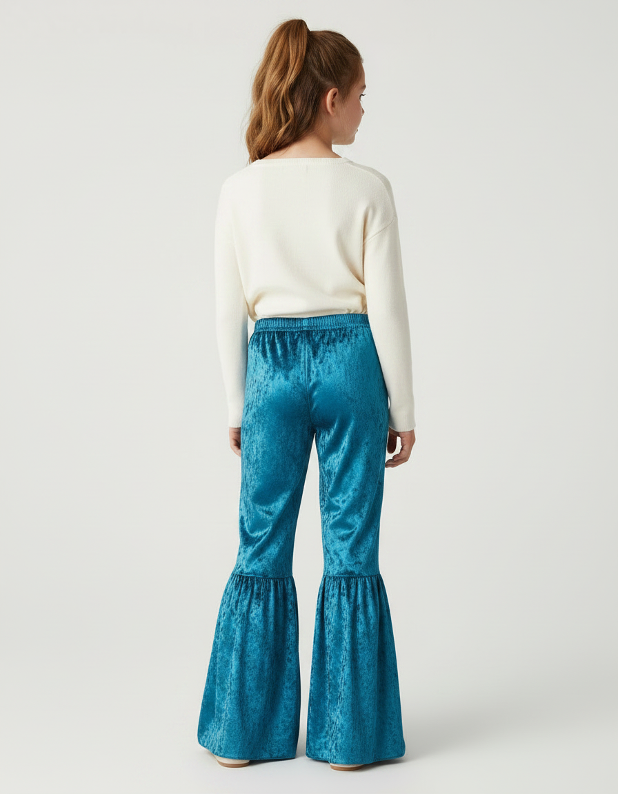 Pantalon Velours Frappé - Bleu - vue 2