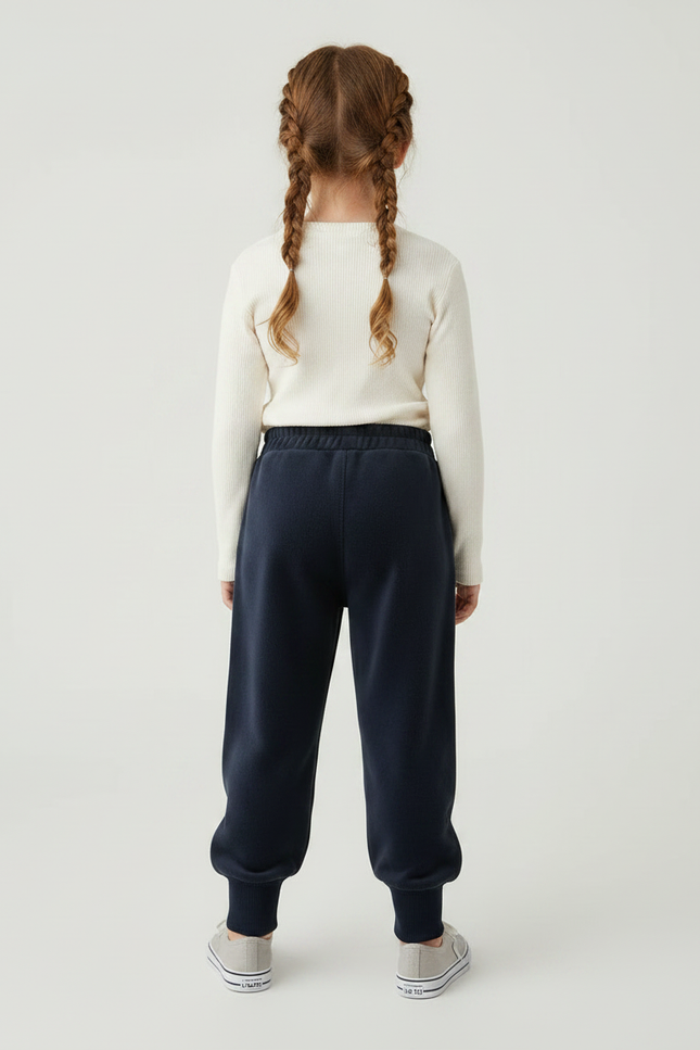 Pantalon Velours Marine Lapin Ample Confortable Fille - vue 2