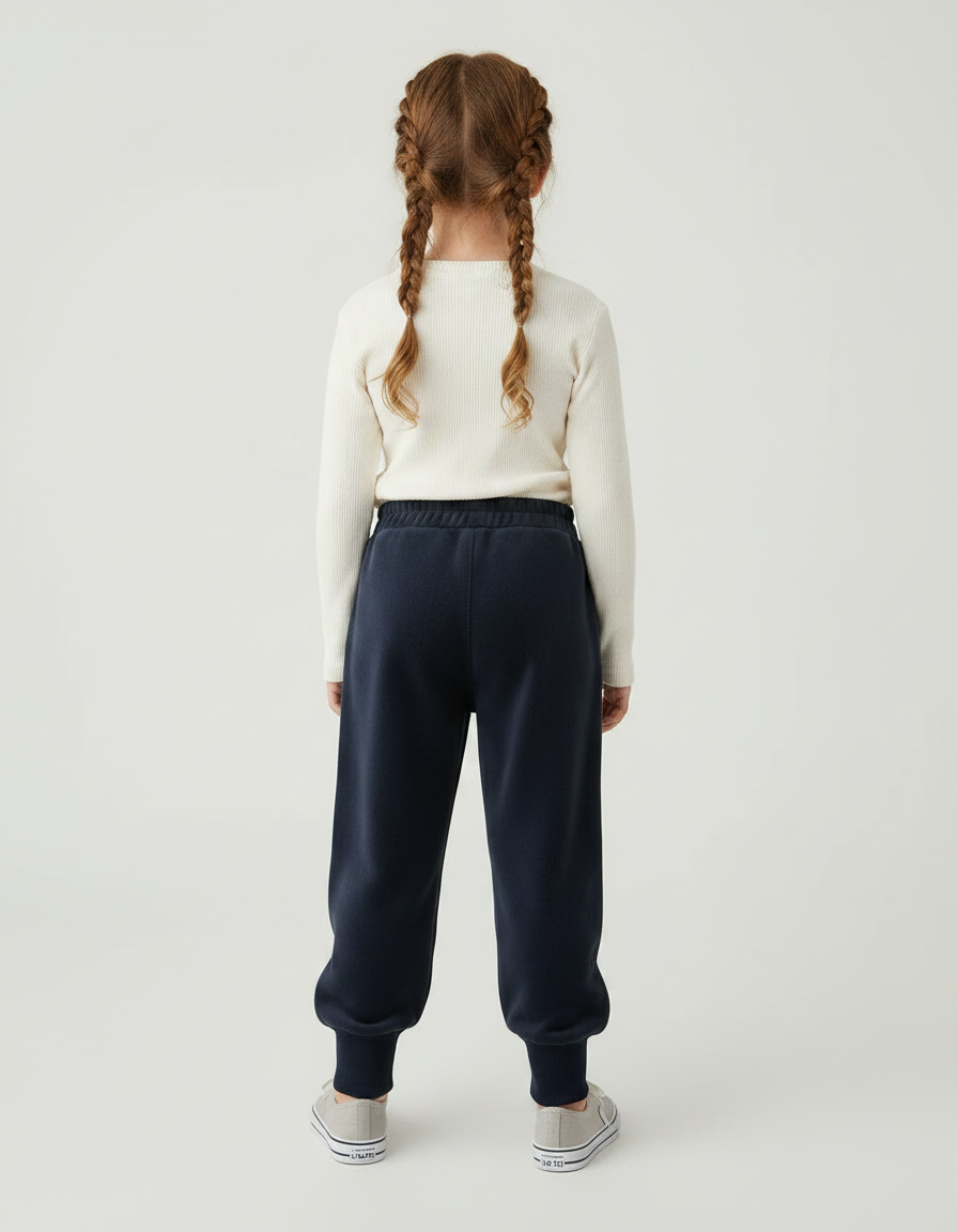 Pantalon Velours Marine Lapin Ample Confortable Fille - vue 2