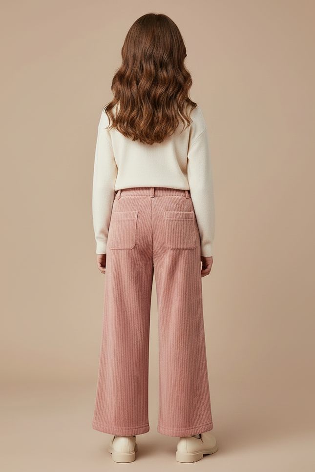 Pantalon Velours Côtelé Grosses Côtes - Rose Cordé - vue 2