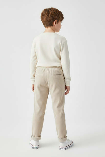 Pantalon Velours Côtelé Beige Décontracté Enfant - Cordé - vue 2