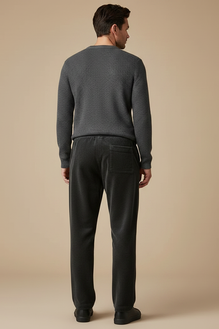 Pantalon Velours Côtelé Homme Droit Décontracté Noir - Cordé - vue 2