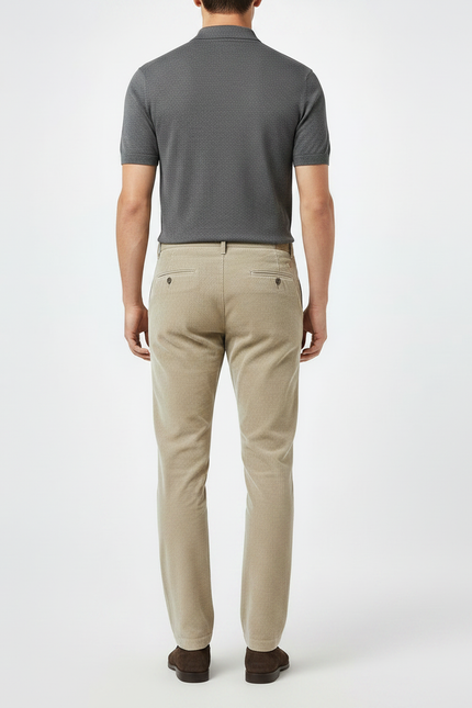 Pantalon Velours Cotelé Homme Beige - Cordé - vue 2