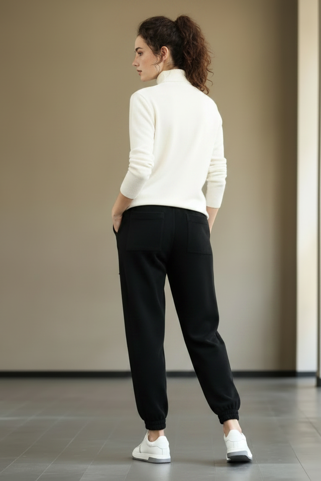 Pantalon Velours Noir Ample Décontracté Sport Épais - vue 2