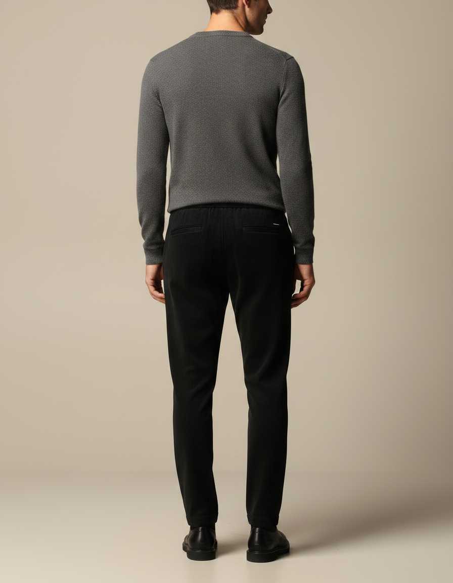 Pantalon Velours Noir Côtelé Décontracté Homme Cordon - Cordé - vue 2