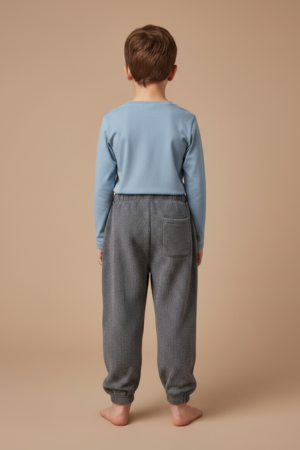 Pantalon Velours Côtelé Gris Enfant Doux Chaud - vue 2