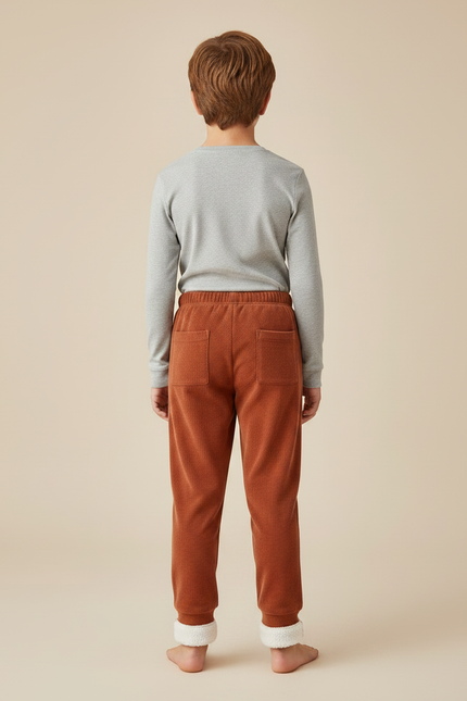 Pantalon Velours Côtelé Marron Doublé Chaud Enfant - Cordé - vue 2