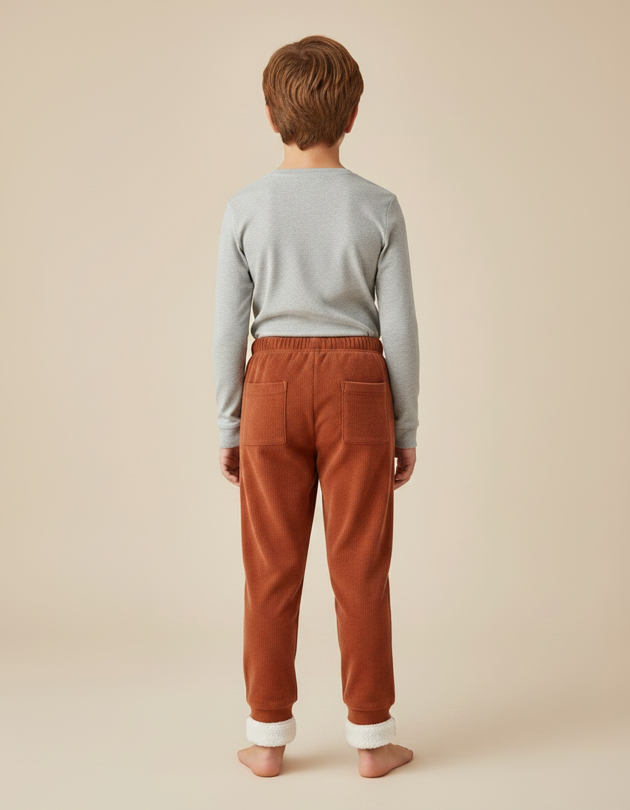 Pantalon Velours Côtelé Marron Doublé Chaud Enfant - Cordé - vue 2