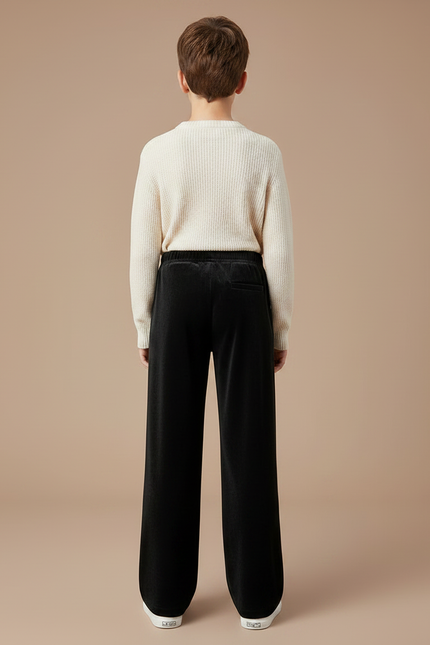 Pantalon Velours Noir Ample Décontracté Enfant Confortable - vue 2