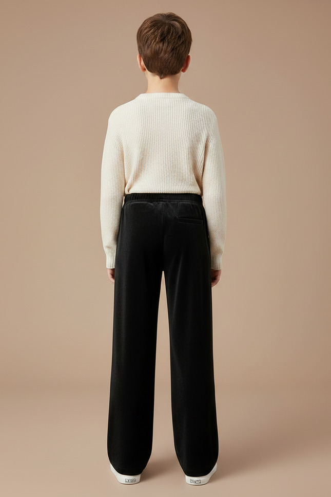 Pantalon Velours Noir Ample Décontracté Enfant Confortable - vue 2