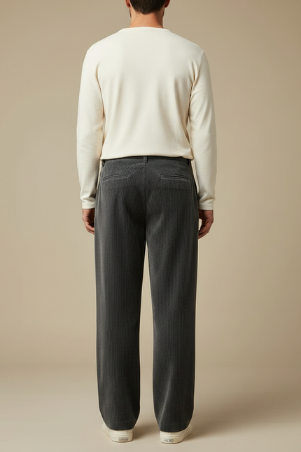 Pantalon Velours Wide Leg - Gris Cordé - vue 2