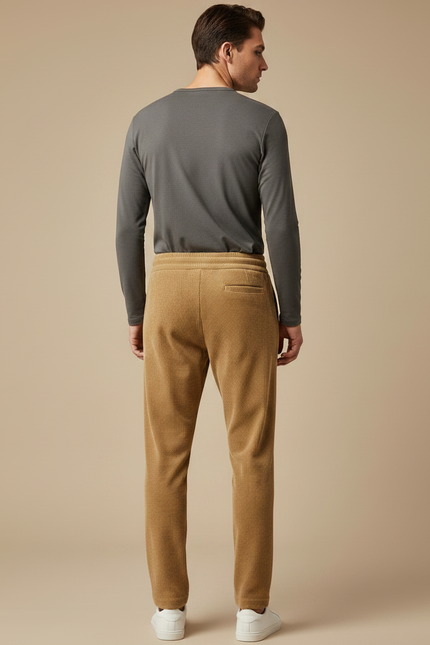 Pantalon Velours Côtelé Marron Décontracté Cordon Homme - Camel Cordé - vue 2