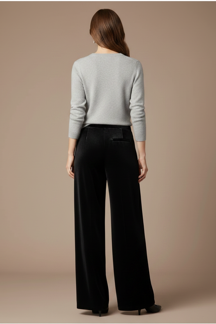 Pantalon Velours Femme Droit - Noir - vue 2