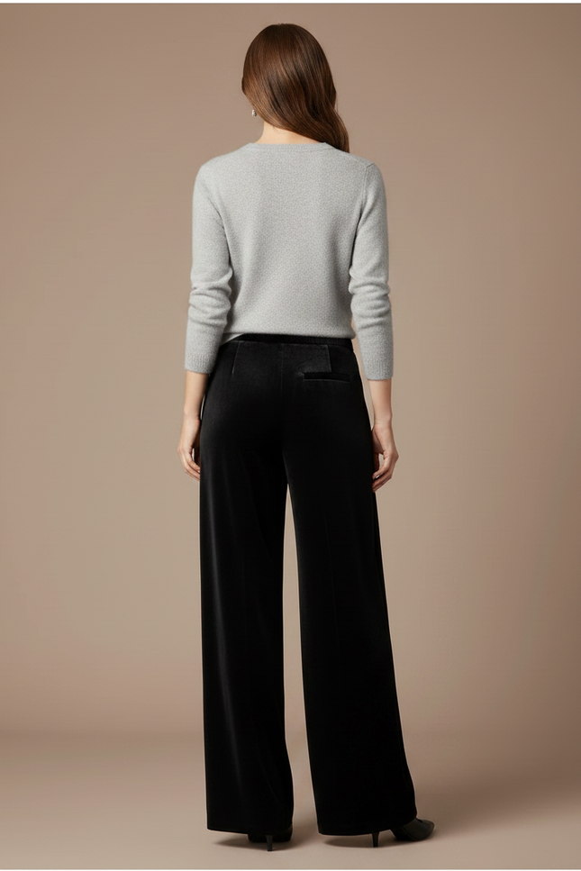 Pantalon Velours Femme Droit - Noir - vue 2